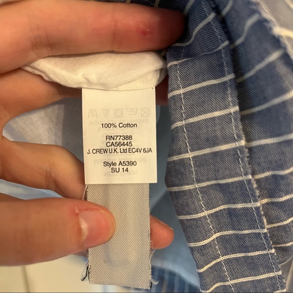 Madewell Women’s Blue Pinstripe Pleated Cotton Skirt - Picture 5 of 6